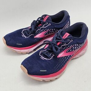 Brooks Ghost 13 Womens 8.5 Running Shoes Navy Blue Pink 1203381B470 Size Medium